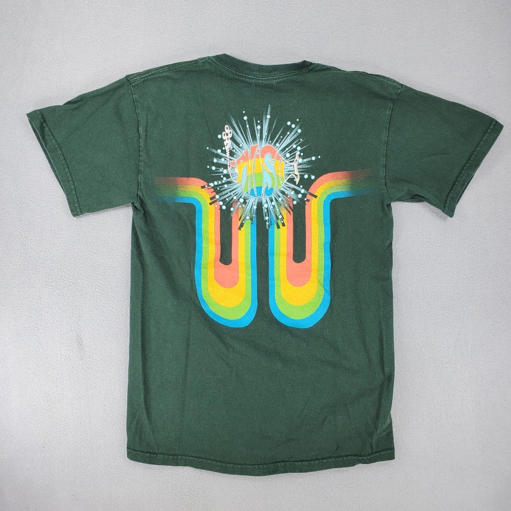 Phish Band T-Shirt Mens S Green Rainbow Roller Graphic Retro Music Concert Tee